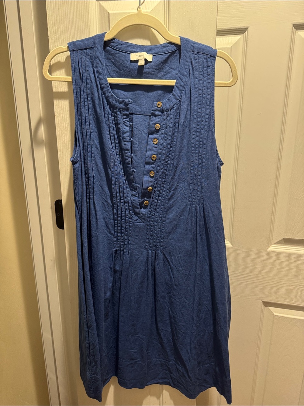 Matty M Blue Sleeveless Henley Tunic